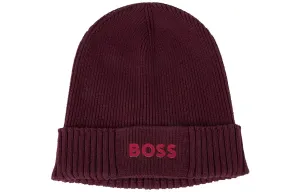 Хлопковая и шерстяная шапка мужская красная HUGO BOSS