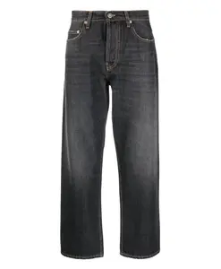 Джинсы с широкими штанинами, выцветшие Golden Goose, черный