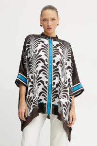 Шелковая рубашка Luisa Spagnoli, коричневый