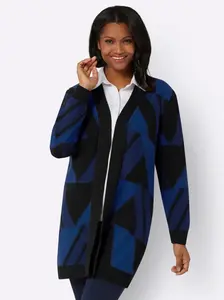 Вдохновение кардиган Inspirationen, цвет Royalblau-Schwarz-Gemustert