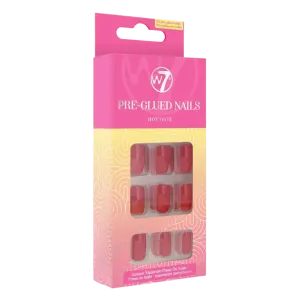 W7 Pre-Glued Nails самоклеящиеся гвозди hot date, 24 шт./1 упаковка