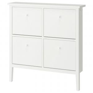 Тумба для обуви с 4 отделениями IKEA, 105x22x107 см, белый