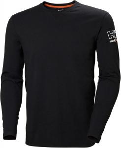 Helly-Hansen Workwear Kensington мужская легкая рубашка с длинным рукавом - изготовлена из легкого, ребристого трикотажа, 92% хлопковый состав Helly Hansen, 990 Black