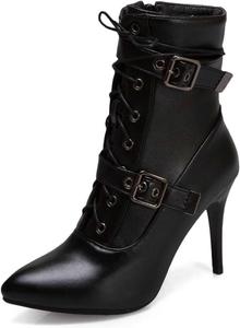Женские сексуальные ботильоны Artykey с каблуком-шпилькой, квадратным носком, готическим стилем, ботильоны Челси на шнуровке, для улицы и дождя, Black