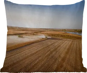 Подушка для улицы - Поле - Ферма - Трактор - Фермер - Загородная жизнь - 50 x 50 см - Водонепроницаемая - Подушка для отдыха - Удобная - Подушка с рисунком MuchoWow