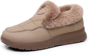 Женские зимние ботинки Уютные снежные ботинки Теплые легкие противоскользящие ботильоны на низком каблуке Обувь для прогулок Generic, Light Brown
