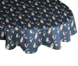 Скатерть Adam "Space", (1 шт.), GOTS органическая, сертифицирована CERES 0242, для детей 190х130 см, темно-синий