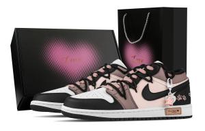 Jordan Air 1 Dense Cat Paw устойчивые к истиранию низкие кеды винтажные баскетбольные кроссовки унисекс black white pink