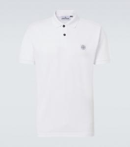 Рубашка-поло Compass из хлопкового пике Stone Island, белый