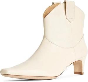 Женские винтажные ботильоны Pazzion с закрытым носком для широких голеней, на низком каблуке, без молний, осенние короткие ботиночки, модные рабочие и деловые сапоги в западном стиле, размеры 4-16 US, Ivory