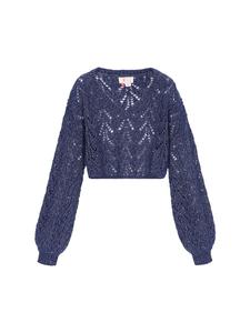 Женский свитер темно-синего цвета IZIA