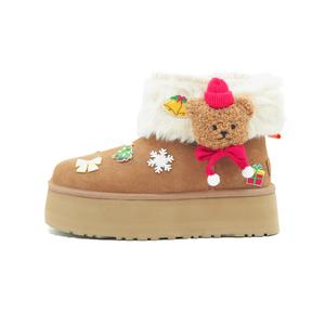 Сапоги короткие UGG женские, бежево-коричневый