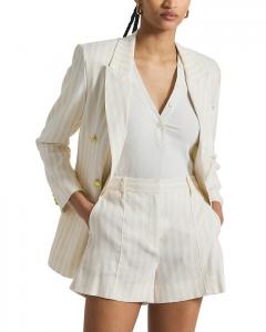 Шорты Freja Tonal Stripe из смесового льна Derek Lam 10 Crosby, коричневый/бежевый