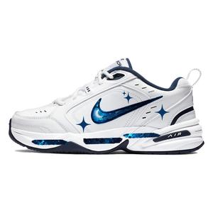 Nike Кроссовки Air Monarch 4 темно-синие, аквамариновые, звездное небо, с мягкой подошвой, нескользящие, унисекс, белые