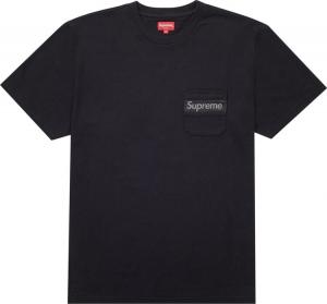 Футболка Supreme Mesh Stripe Pocket Tee 'Black', черный