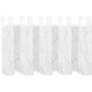 Штора с петлями Eliette, 1 шт., петли SB-бистро ELIETTE Gerster, серый/белый