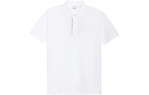 Поло из хлопка пике с монограммой Burberry, белый