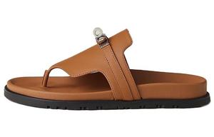 Шлепанцы женские Hermès Empire, коричневый