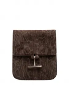 Сумка через плечо с застежкой в виде буквы "Т" Tom Ford, коричневый