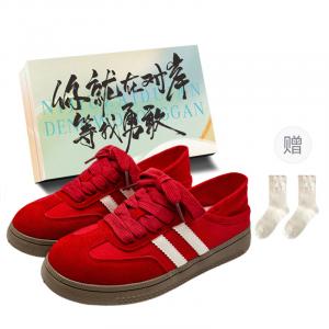 Легкие низкие кроссовки для женщин JimiXiong, Red+Box+Gift Socks