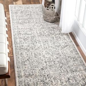 Ковер nuLOOM, 77 x 305 см, Minta Vintage Transitional, ковер-дорожка, переходный стиль, серый/слоновая кость, для гостиной, спальни, столовой, прихожей, коридора, кухни