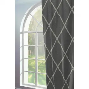 Штора Casket Valdelana, люверсы, 1 шт., из 100% органического хлопка Adam, черный