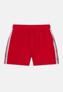 Плавки средней длины в полоску с глобальным рисунком. Tommy Hilfiger, Primary Red