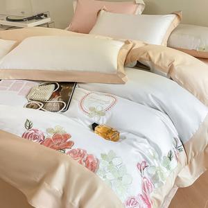 FUANNA Комплект постельного белья 4 предмета, простыня, размер 200x230 см, цвет элегантный белый, Miwu Rose