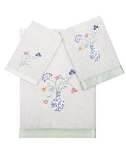 Набор из 3 банных полотенец Stella из турецкого хлопка с вышивкой Linum Home, серебро