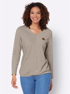 Рубашка с длинными рукавами в коричнево-бежевом узоре WITT WEIDEN