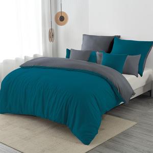 Комплект постельного белья Nesture, 3 предмета, 200х220/80x80 см, бензиновый/антрацит