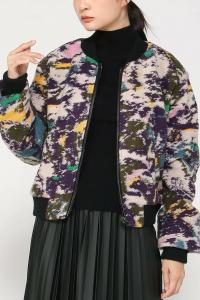 Меланжевая куртка-бомбер