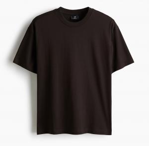 Футболка H&M Loose Fit, темно-коричневый