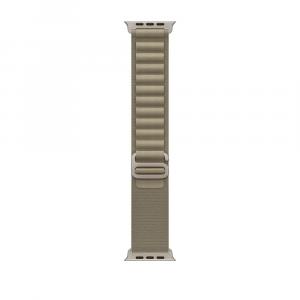 Ремешок Apple Alpine Loop Olive, 49 мм, Small, Natural Titanium Finish