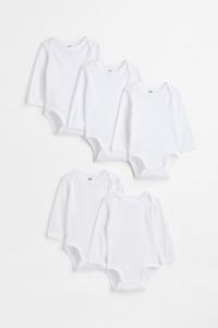 5 комплектов боди H&M, белый