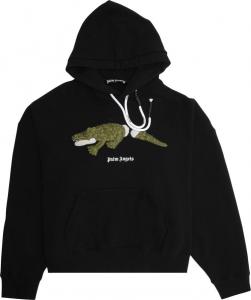 Худи Palm Angels Croco Hoody 'Black/Green', черный