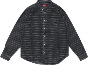 Рубашка Supreme Jacquard Logos Denim Shirt 'Black', черный