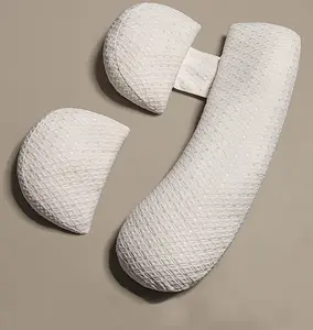 Подушка для беременных, регулируемая, комфортная подушка для взрослых, подушка для всего тела, поддерживающая подушка, подушка для всего тела, подушка для кормления, съемная и моющаяся, белая Topchances