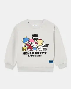 Свитшот с круглым вырезом и местным принтом лицензии HELLO KITTY & FRIENDS для девочки Kids El Corte Inglés, серый