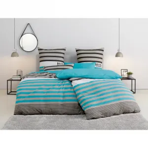Постельное белье H.I.S» Майоран в размере. 135x200, 155x220 или 200x200 см", постельное белье в полоску разного качества, цвет türkis