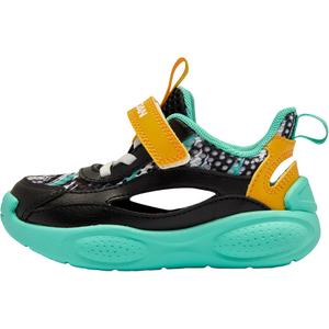 Нескользящие износостойкие низкие туфли для малышей QIAODAN, черный/зеленый