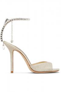 Jimmy Choo Серебряные сандалии на каблуке Saeda 100