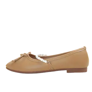 Плоские туфли Мэри Джейн для женщин TAFN, коричневый