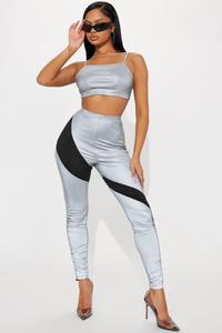 Леггинсы Fashion Nova N1867SET, серебряный