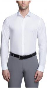 Мужская рубашка Calvin Klein Slim Fit Non Iron Solid French Cuff с манжетами - эксклюзивно на Amazon, White