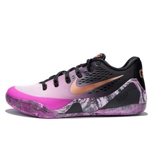 Nike Баскетбольные кроссовки Kobe 9 с низким верхом, устойчивые к истиранию, унисекс, цвет: черный, розовый