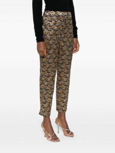 Prada укороченные брюки с узорчатым жаккардом, золотистый