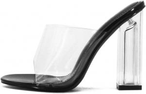 Кейп Роббин Фьюжн Прозрачные массивные ботильоны на высоком каблуке для женщин Cape Robbin, Black