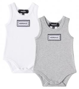 Детский комплект из 2 боди Versace Kids, White+ Grey Melange