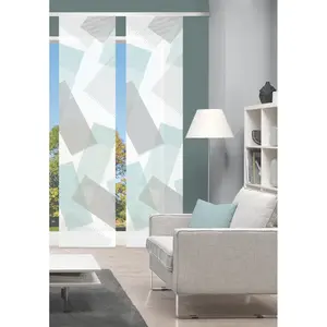 Видовая шторка NAYAH с панельной кареткой, комплект 2 шт., раздвижная штора, бамбук, цифровая печать Vision, мятный